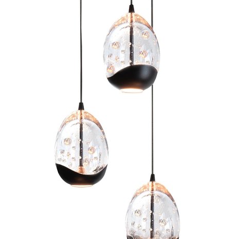 Highlight Hanglamp Clear Egg 3 lichts Ø 25 cm helder-zwart Highlight Hanglamp Clear Egg 3 lichts Ø 25 cm helder-zwart