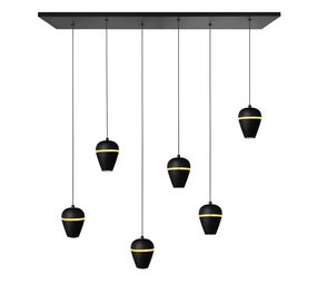 Highlight Hanglamp Kobe -2e kans- 6 lichts L 116 cm zwart Highlight Hanglamp Kobe -2e kans- 6 lichts L 116 cm zwart