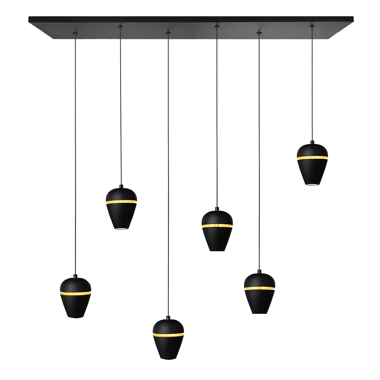 Highlight Hanglamp Kobe 6 lichts L 116 cm zwart Highlight Hanglamp Kobe 6 lichts L 116 cm zwart
