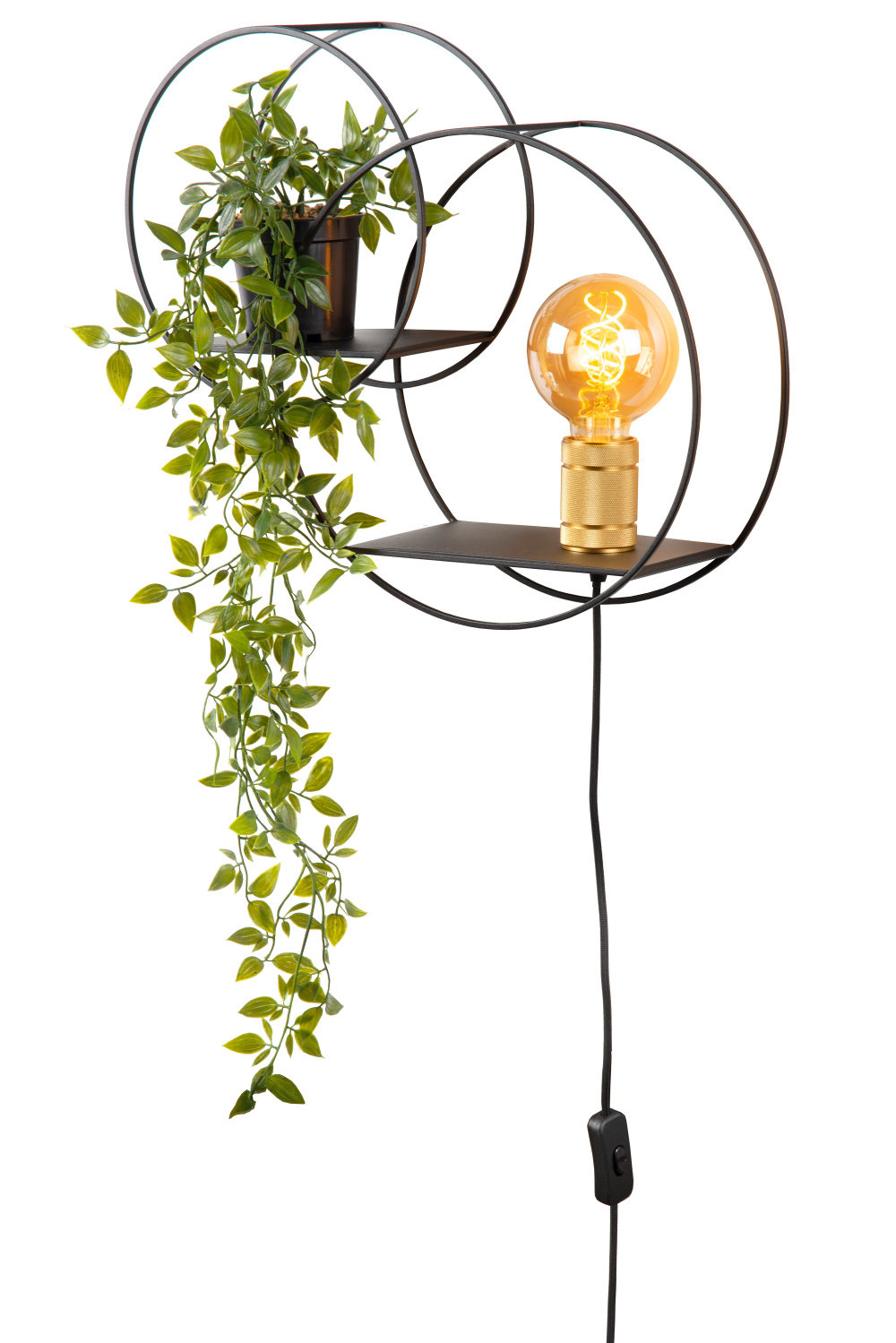 Lucide CIRCLE Wandlamp-Zwart-1xE27-40W-Metaal