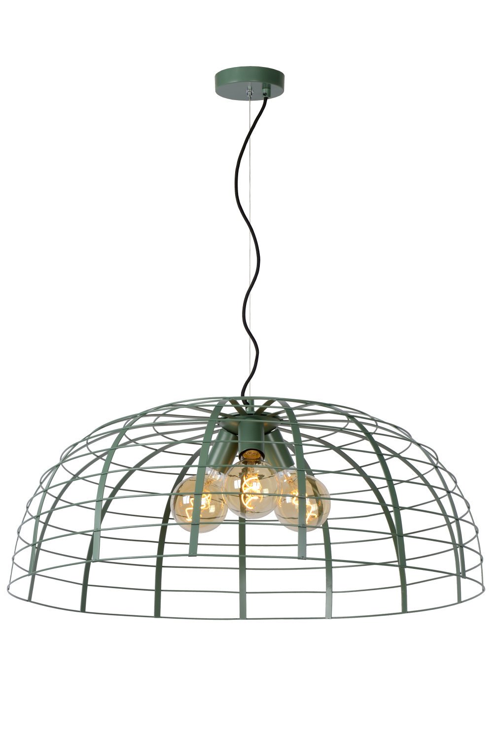 Lucide ELODIE Hanglamp-Turkoo.-Ø76-3xE27-40W-Staal