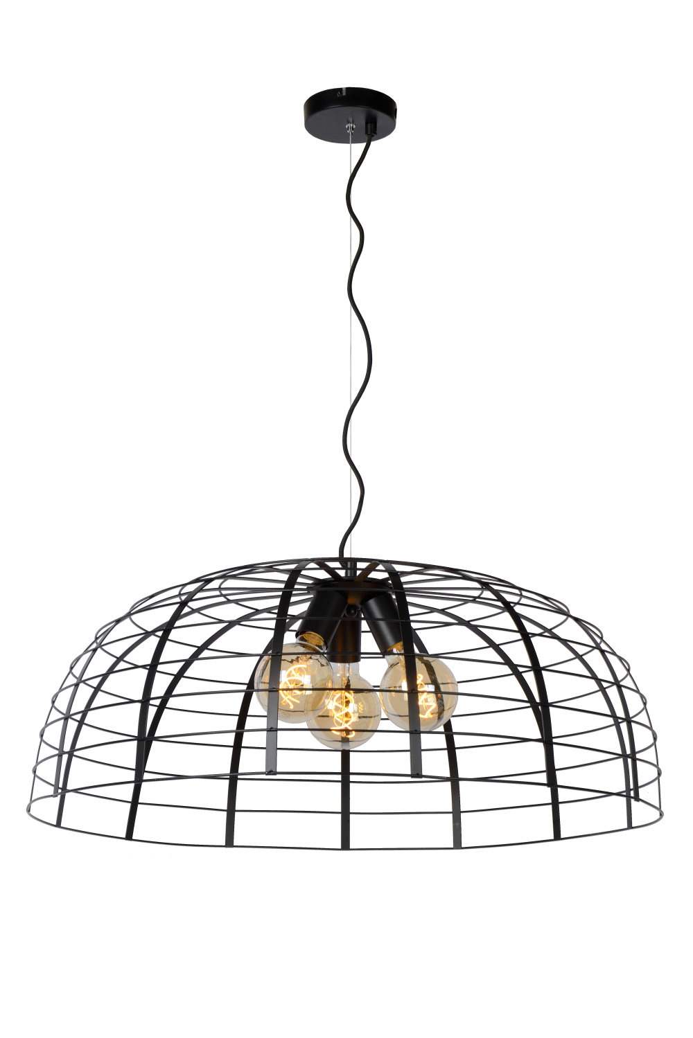 Lucide ELODIE - Hanglamp - Ø 76 cm - 3xE27 - Zwart Lucide ELODIE - Hanglamp - Ø 76 cm - 3xE27 - Zwart