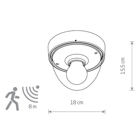 Nowodvorski Buitenlamp Nook Ø 18 cm sensor zwart Nowodvorski Buitenlamp Nook Ø 18 cm sensor zwart