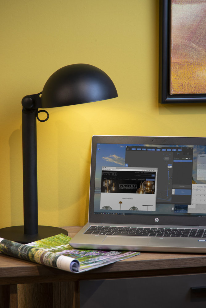 Lucide AUSTIN - Tafellamp - Ø 20 cm - 1xE27 - Zwart Lucide AUSTIN - Tafellamp - Ø 20 cm - 1xE27 - Zwart