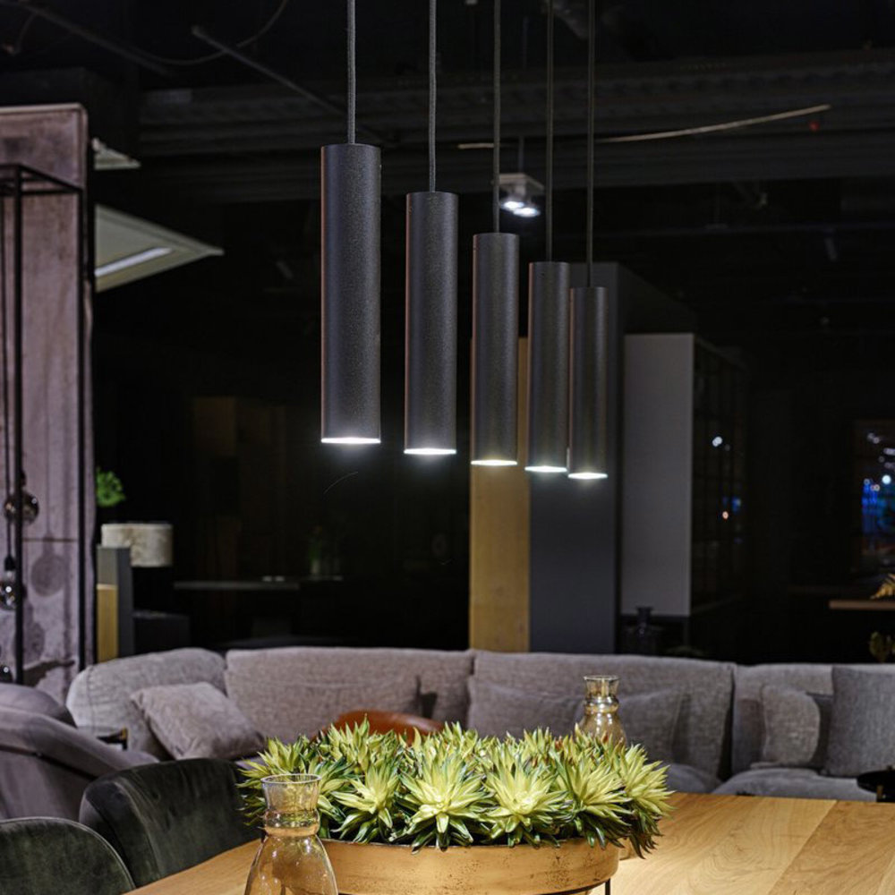 Ztahl Hanglamp Salerno 5 lichts L 120 cm zwart Ztahl Hanglamp Salerno 5 lichts L 120 cm zwart