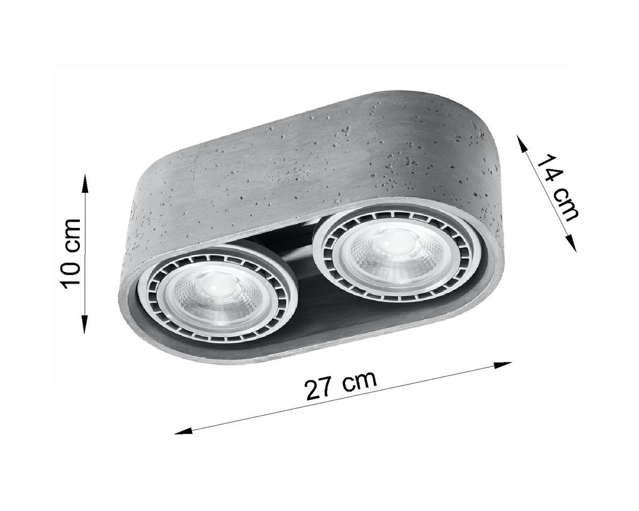 Sollux Plafondlamp Basic 2 lichts beton Sollux Plafondlamp Basic 2 lichts beton