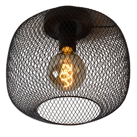 Lucide MESH - Plafonnière - Ø 30 cm - 1xE27 - Zwart Lucide MESH - Plafonnière - Ø 30 cm - 1xE27 - Zwart
