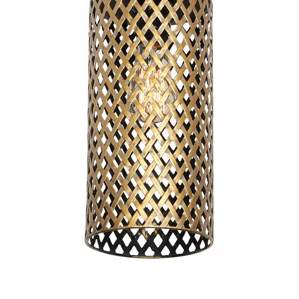 Freelight Hanglamp Cestino 4 lichts L 120 cm zwart - goud Freelight Hanglamp Cestino 4 lichts L 120 cm zwart - goud