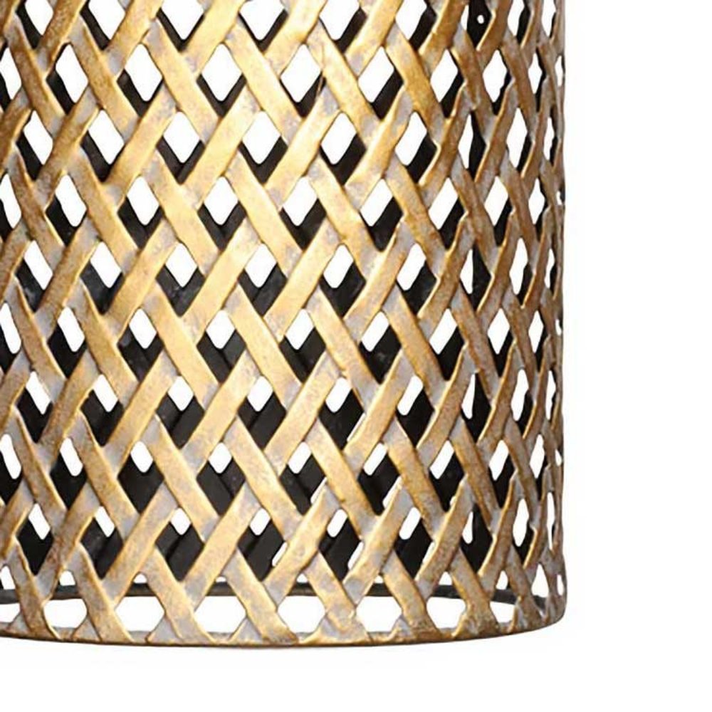 Freelight Hanglamp Cestino 3 lichts L 100 cm zwart - goud Freelight Hanglamp Cestino 3 lichts L 100 cm zwart - goud