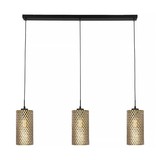 Freelight Hanglamp Cestino 3 lichts L 100 cm zwart - goud