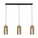 Freelight Hanglamp Cestino 3 lichts L 100 cm zwart - goud Freelight Hanglamp Cestino 3 lichts L 100 cm zwart - goud