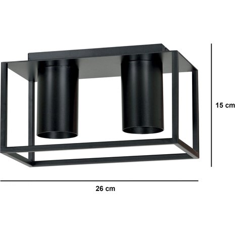 Emibig Plafondlamp Tiper 2 lichts zwart Emibig Plafondlamp Tiper 2 lichts zwart