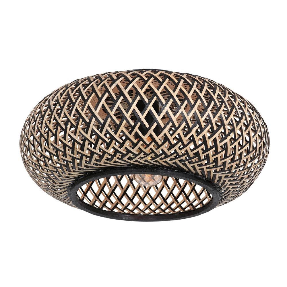 Anne Light & home Plafondlamp Maze Ø 42 cm bamboe zwart beige Anne Light & home Plafondlamp Maze Ø 42 cm bamboe zwart beige