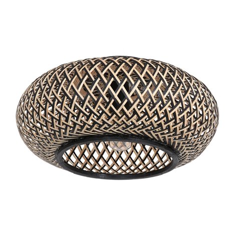 Anne Light & home Plafondlamp Maze Ø 42 cm bamboe zwart beige Anne Light & home Plafondlamp Maze Ø 42 cm bamboe zwart beige