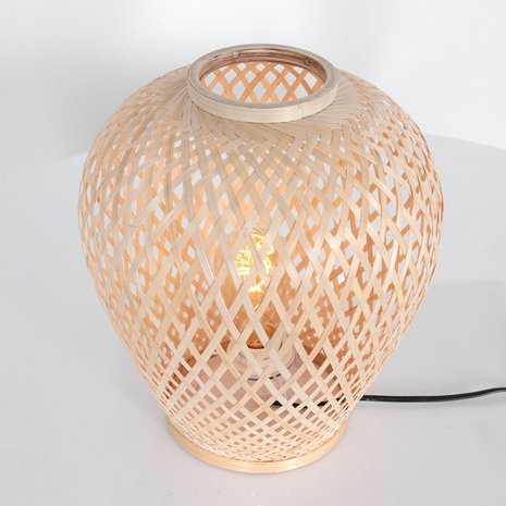 Anne Light & home Tafellamp Maze H 30 cm Bamboe beige