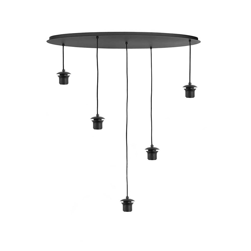 Highlight Plafondplaat 5 lichts ovaal L 100 x  B 35 cm met snoer en fittingen Highlight Plafondplaat 5 lichts ovaal L 100 x  B 35 cm met snoer en fittingen