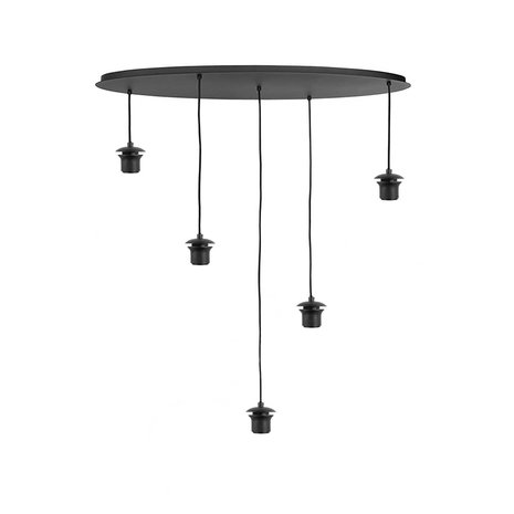 Highlight Plafondplaat 5 lichts ovaal L 100 x  B 35 cm met snoer en fittingen Highlight Plafondplaat 5 lichts ovaal L 100 x  B 35 cm met snoer en fittingen