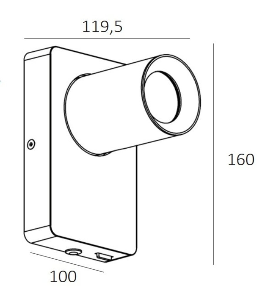 Artdelight Wandlamp Megano 1 lichts zwart