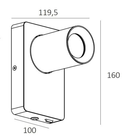 Artdelight Wandlamp Megano 1 lichts zwart