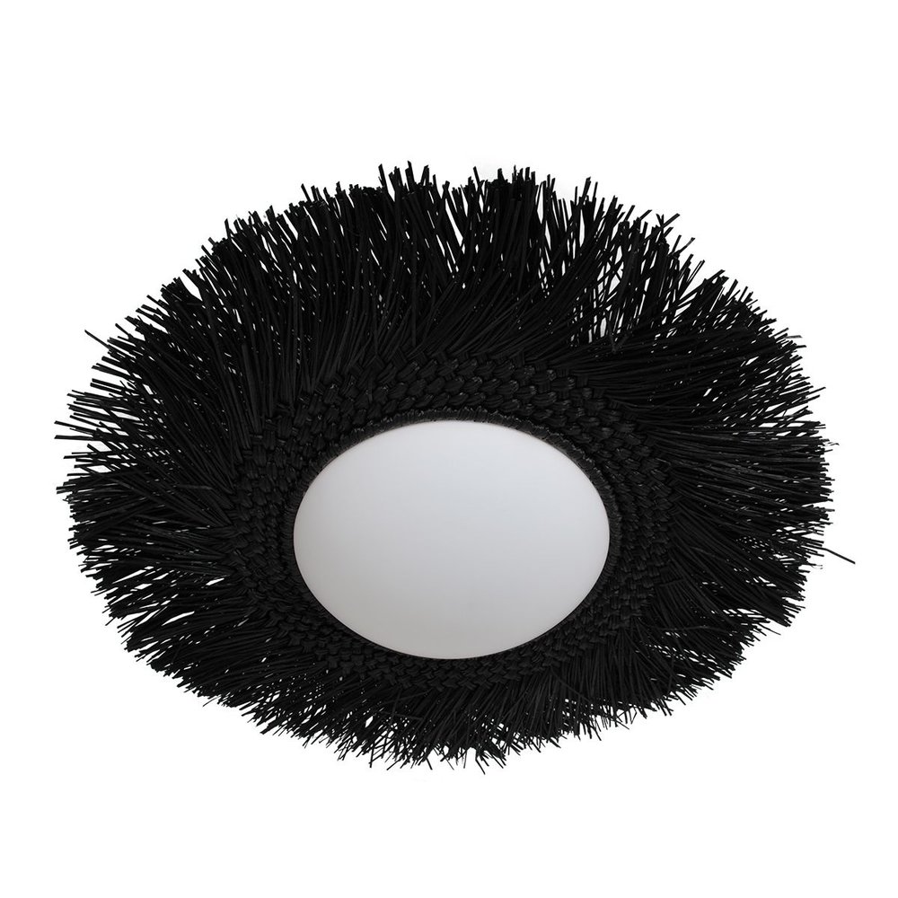 Anne Light & home Plafondlamp Aura Ø 50 Riet - zwart Anne Light & home Plafondlamp Aura Ø 50 Riet - zwart