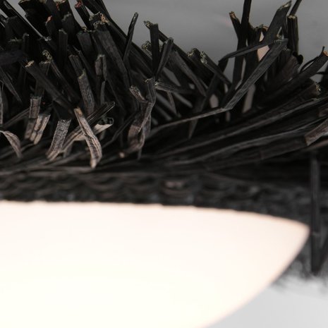 Anne Light & home Plafondlamp Aura Ø 50 Riet - zwart Anne Light & home Plafondlamp Aura Ø 50 Riet - zwart