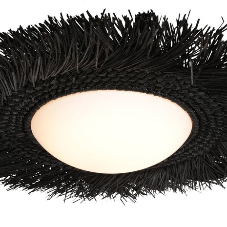 Anne Light & home Plafondlamp Aura Ø 50 Riet - zwart Anne Light & home Plafondlamp Aura Ø 50 Riet - zwart