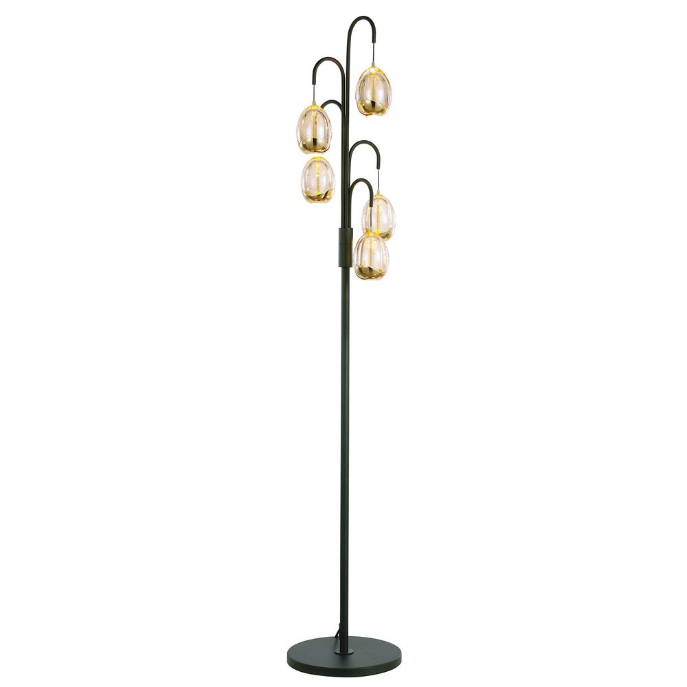 Highlight Vloerlamp Golden Egg 5 lichts H 166 cm amber-zwart Highlight Vloerlamp Golden Egg 5 lichts H 166 cm amber-zwart