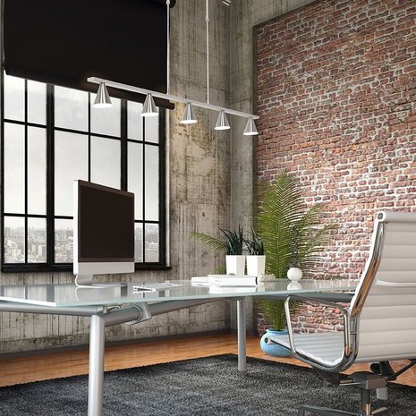 Steinhauer Hanglamp Vortex 5 lichts L 120 cm mat chroom Steinhauer Hanglamp Vortex 5 lichts L 120 cm mat chroom