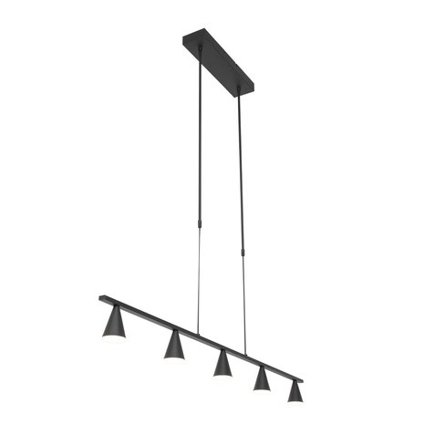 Steinhauer Hanglamp Vortex 5 lichts L 120 cm zwart Steinhauer Hanglamp Vortex 5 lichts L 120 cm zwart