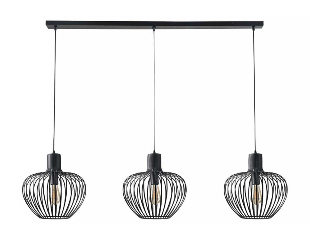 Freelight Hanglamp Arraffone 3 lichts L 140 cm Ø 30 cm zwart