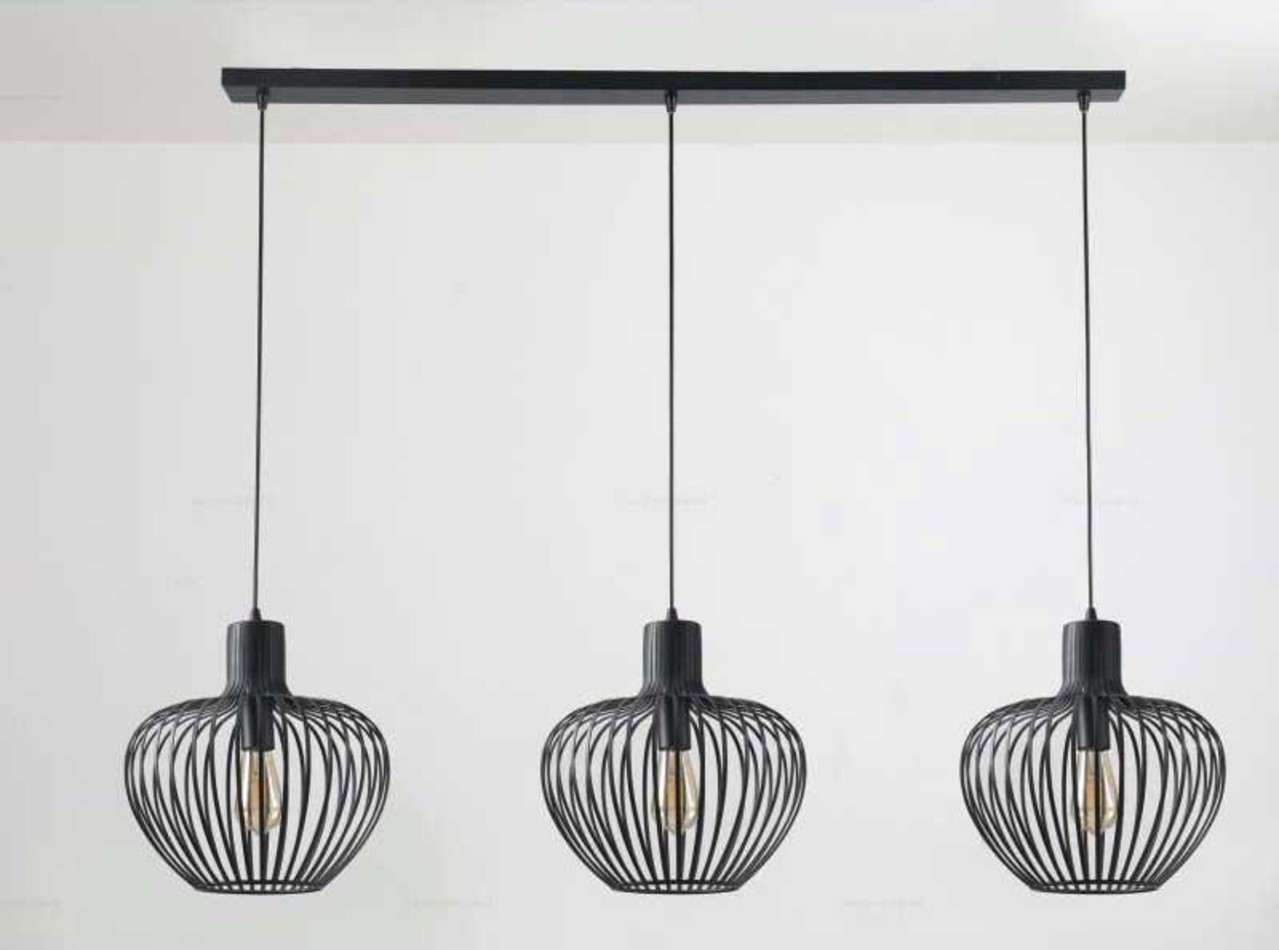 Freelight Hanglamp Arraffone 3 lichts L 140 cm Ø 30 cm zwart
