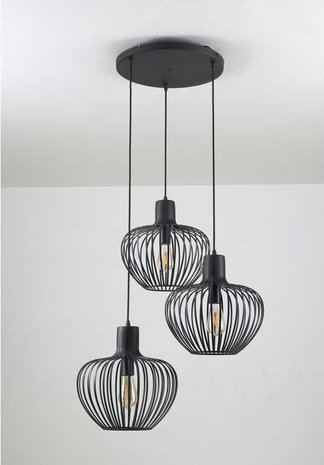 Freelight Hanglamp Arraffone 3 lichts Ø 40 cm zwart Freelight Hanglamp Arraffone 3 lichts Ø 40 cm zwart