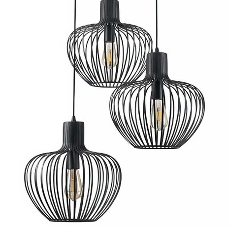 Freelight Hanglamp Arraffone 3 lichts Ø 40 cm zwart Freelight Hanglamp Arraffone 3 lichts Ø 40 cm zwart