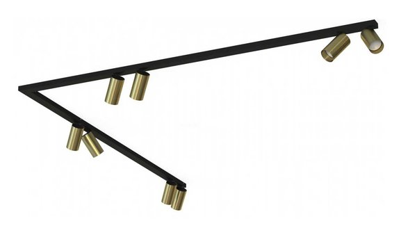 Nowodvorski Railsysteem Mono bocht 8 lichts 2x 150 cm zwart - goud Nowodvorski Railsysteem Mono bocht 8 lichts 2x 150 cm zwart - goud