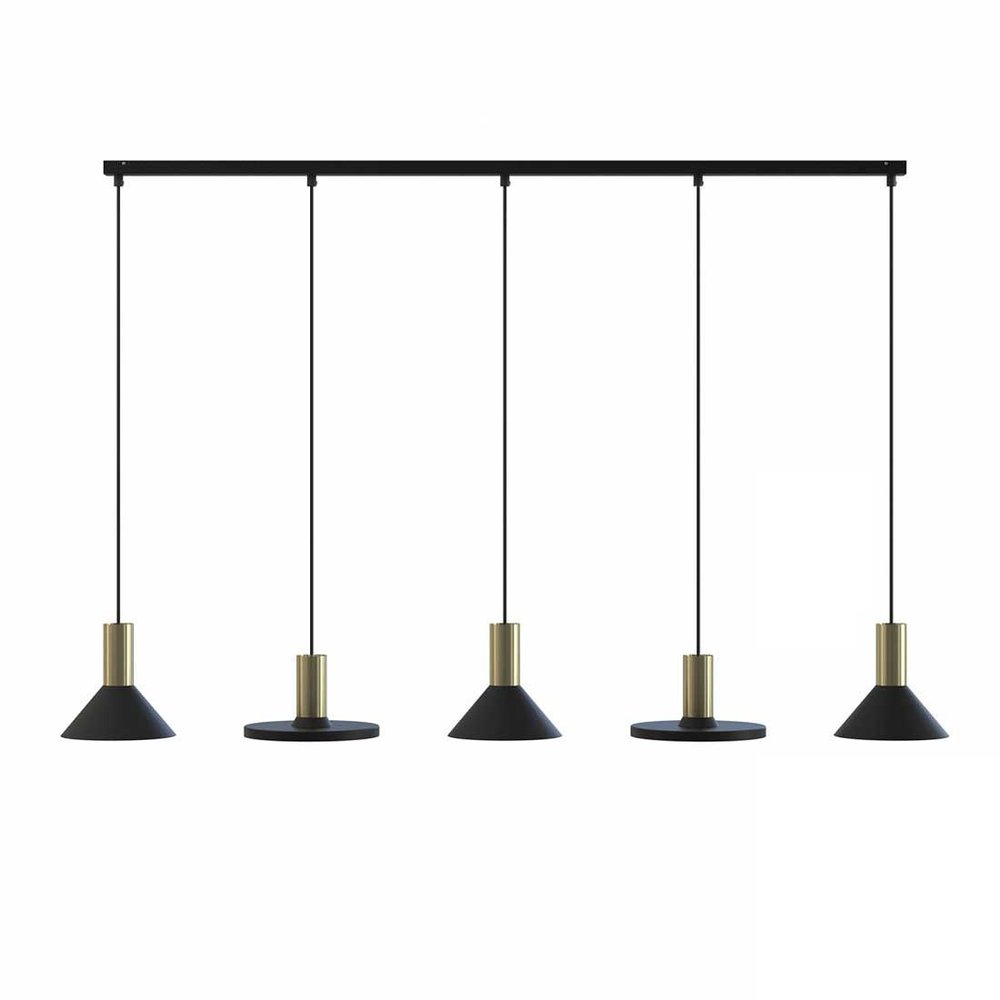 Nowodvorski Hanglamp Hermanos 5 lichts L 132 cm zwart - goud Nowodvorski Hanglamp Hermanos 5 lichts L 132 cm zwart - goud