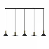 Nowodvorski Hanglamp Hermanos 5 lichts L 132 cm zwart - goud Nowodvorski Hanglamp Hermanos 5 lichts L 132 cm zwart - goud