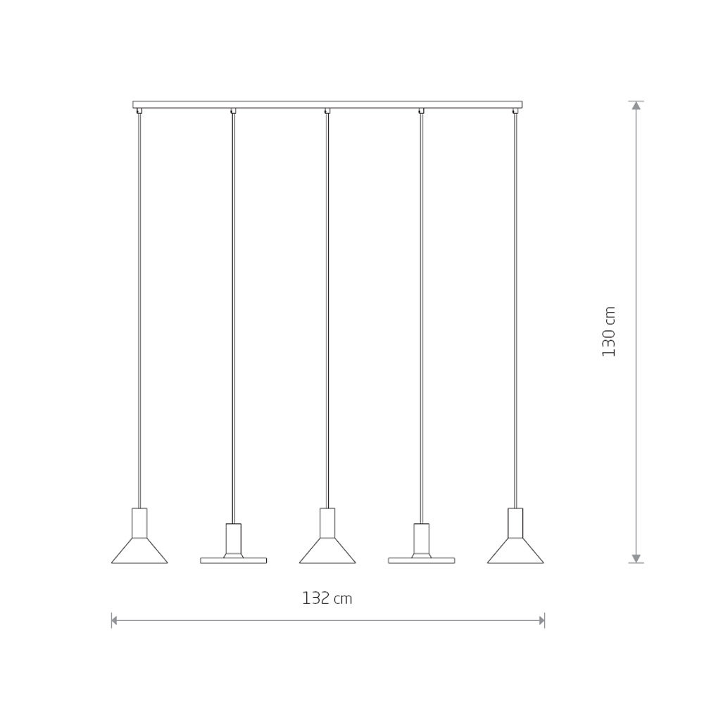 Nowodvorski Hanglamp Hermanos 5 lichts L 132 cm zwart - goud Nowodvorski Hanglamp Hermanos 5 lichts L 132 cm zwart - goud