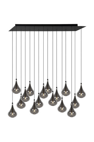 Lucide TEARS - Hanglamp - LED Dimb. - G4 - 16x1,5W 3000K - Zwart Lucide TEARS - Hanglamp - LED Dimb. - G4 - 16x1,5W 3000K - Zwart