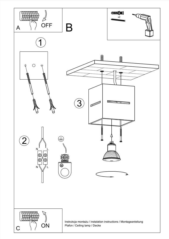 Sollux Plafondlamp Lobo wit Sollux Plafondlamp Lobo wit