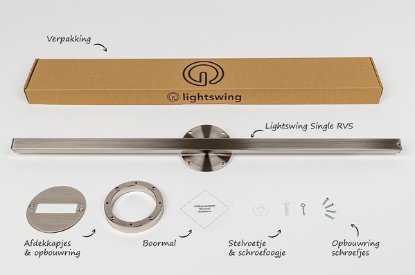 Lightswing Single L 90 cm mat chroom