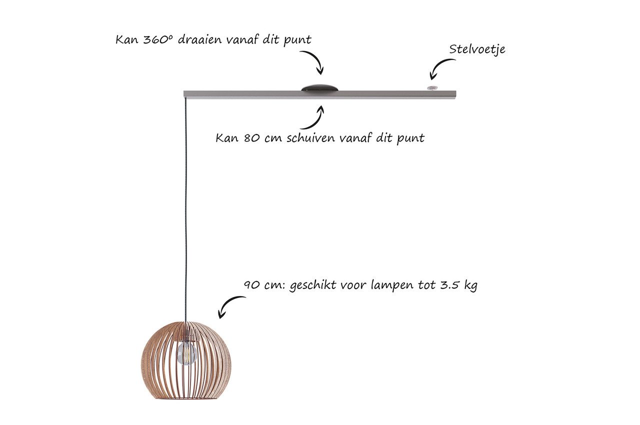 Lightswing Lightswing Single L 90 cm mat chroom Lightswing Lightswing Single L 90 cm mat chroom