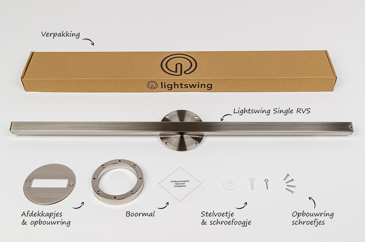 Lightswing Single L 110 cm mat chroom