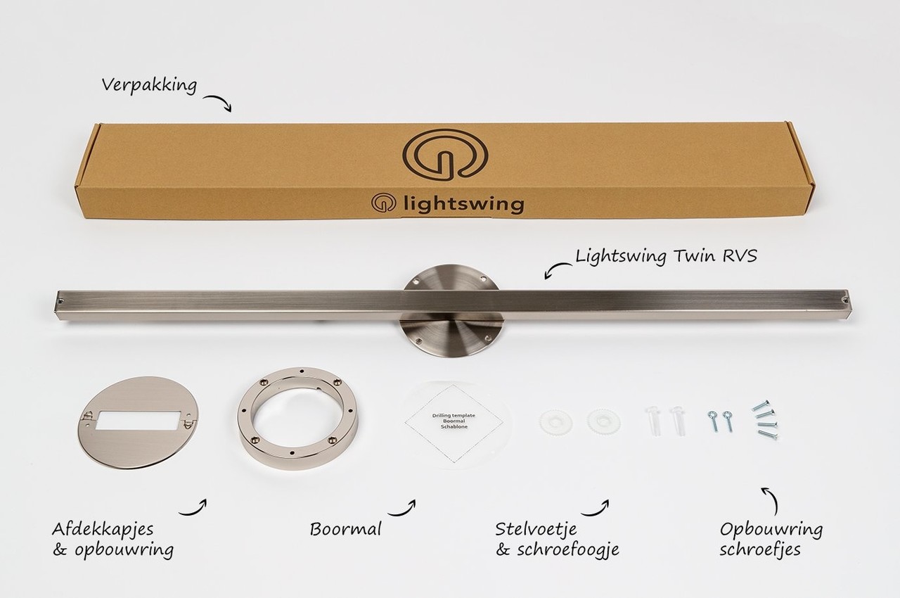 Lightswing Twin L 110 cm mat chroom