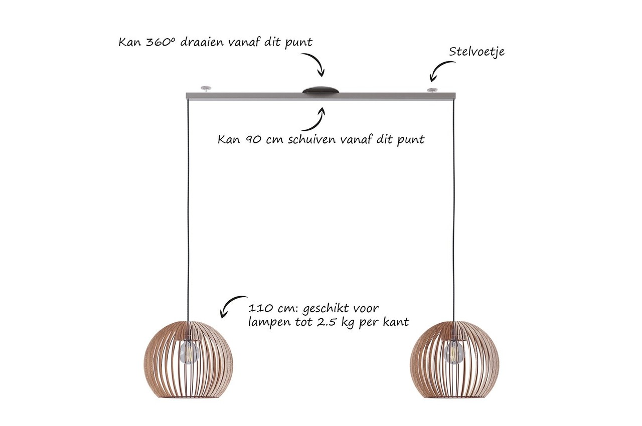 Lightswing Twin L 110 cm mat chroom