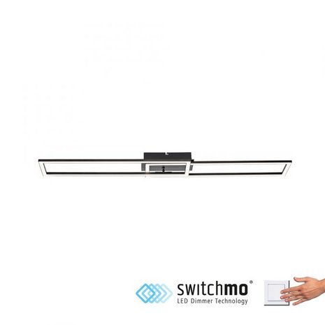 Paul Neuhaus Plafondlamp Iven 101 x 20 cm zwart Paul Neuhaus Plafondlamp Iven 101 x 20 cm zwart
