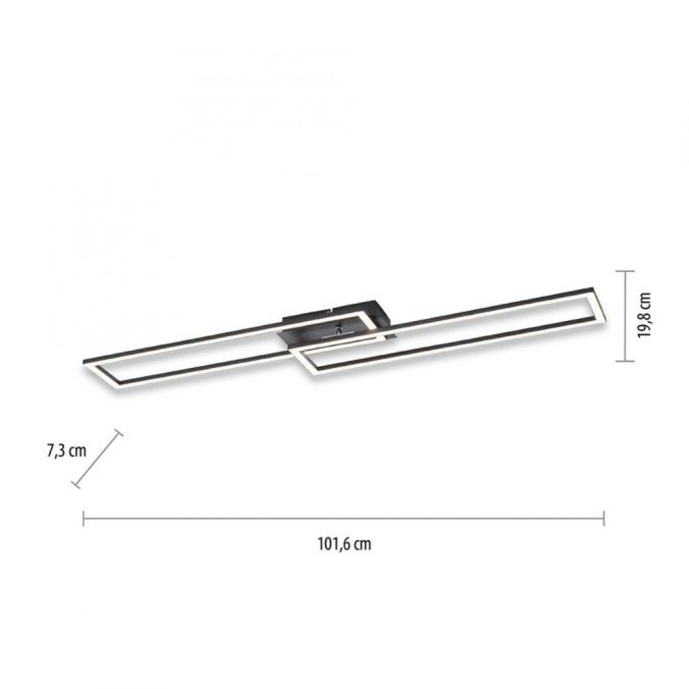 Paul Neuhaus Plafondlamp Iven 101 x 20 cm zwart Paul Neuhaus Plafondlamp Iven 101 x 20 cm zwart