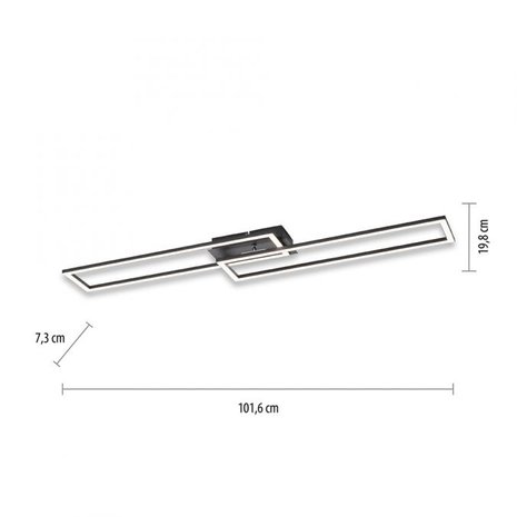 Paul Neuhaus Plafondlamp Iven 101 x 20 cm zwart Paul Neuhaus Plafondlamp Iven 101 x 20 cm zwart