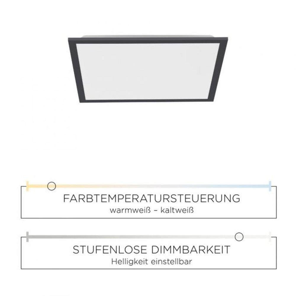 Paul Neuhaus Plafondlamp Flat 46 x 46 cm zwart Paul Neuhaus Plafondlamp Flat 46 x 46 cm zwart