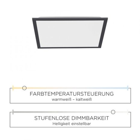 Paul Neuhaus Plafondlamp Flat 46 x 46 cm zwart Paul Neuhaus Plafondlamp Flat 46 x 46 cm zwart