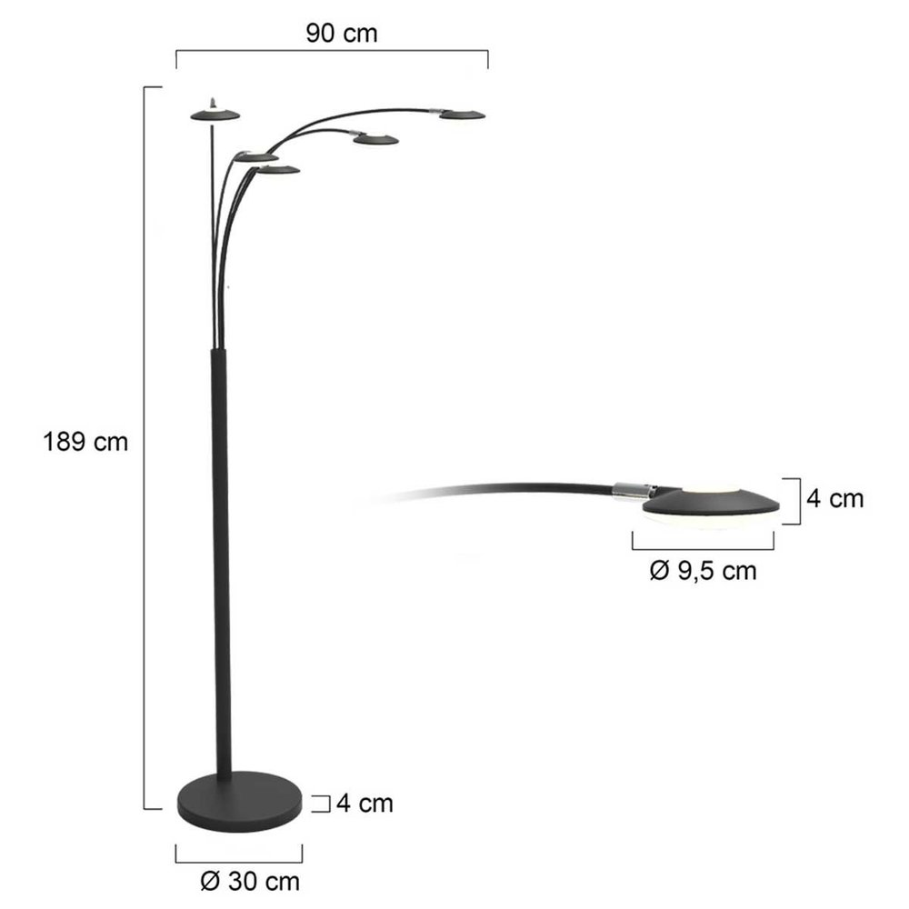 Mexlite Vloerlamp synna LED zwart Mexlite Vloerlamp synna LED zwart